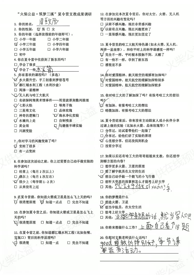 支教成果-纸质问卷总结 第 1 页，共 37 页